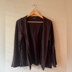 Eileen Fisher Organic Cotton Cardigan Chocolate Brown Petite M, Sustainably Made